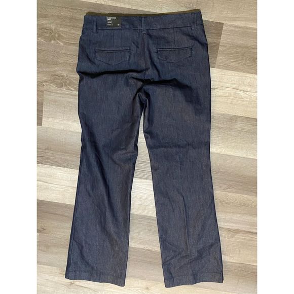 Express NWT Editor Flare Leg Straight Dark Blue Pants, Size 6 - Picture 6 of 7